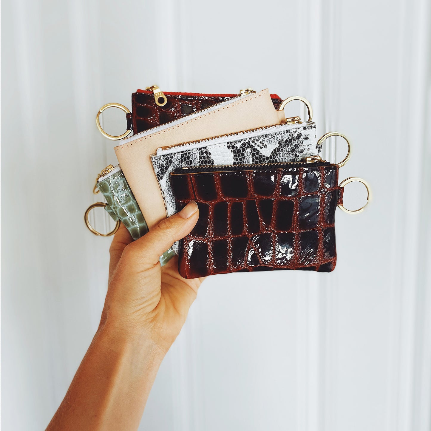 Leather Coin Purse Keychain 4"