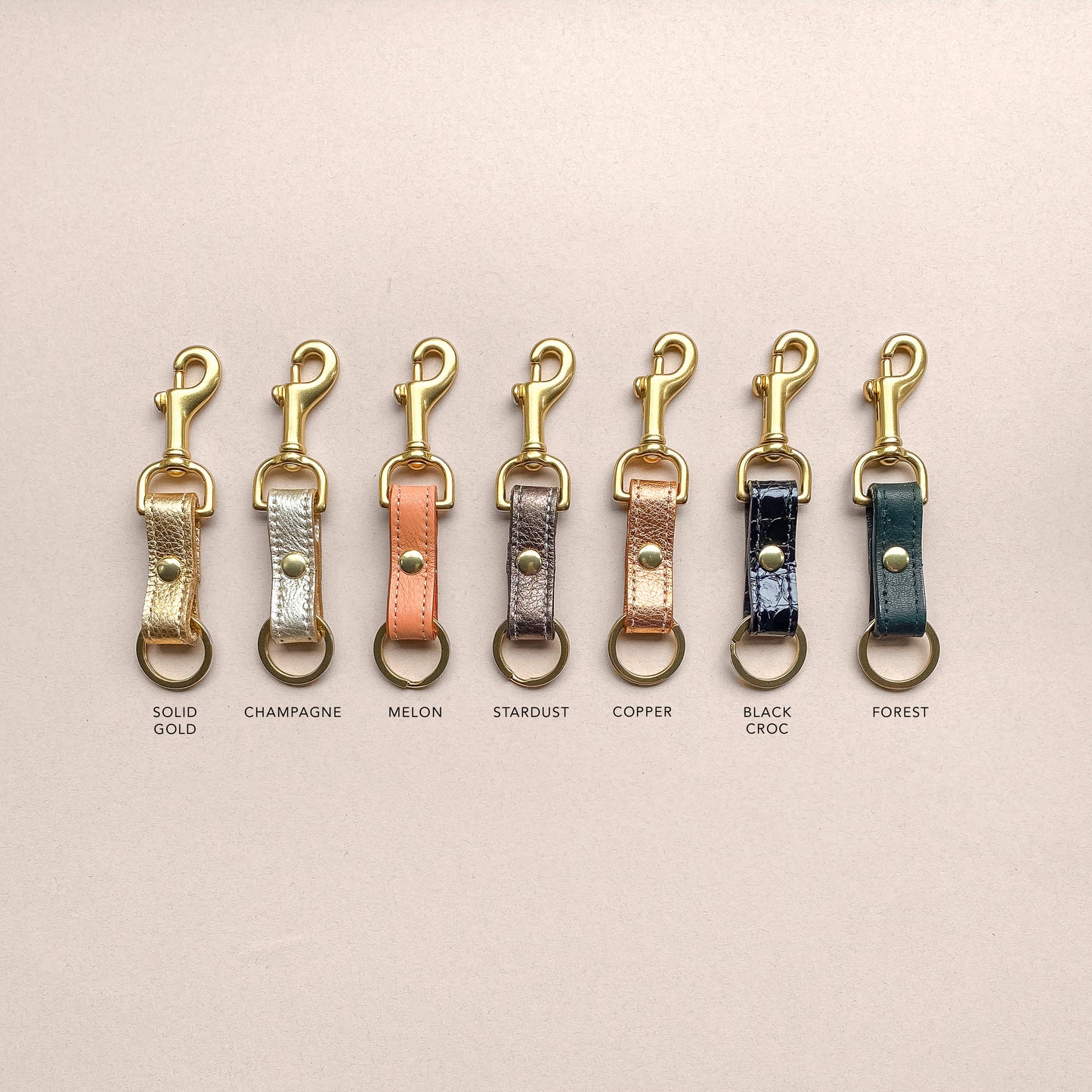 Stitched Leather & Brass Key Fob