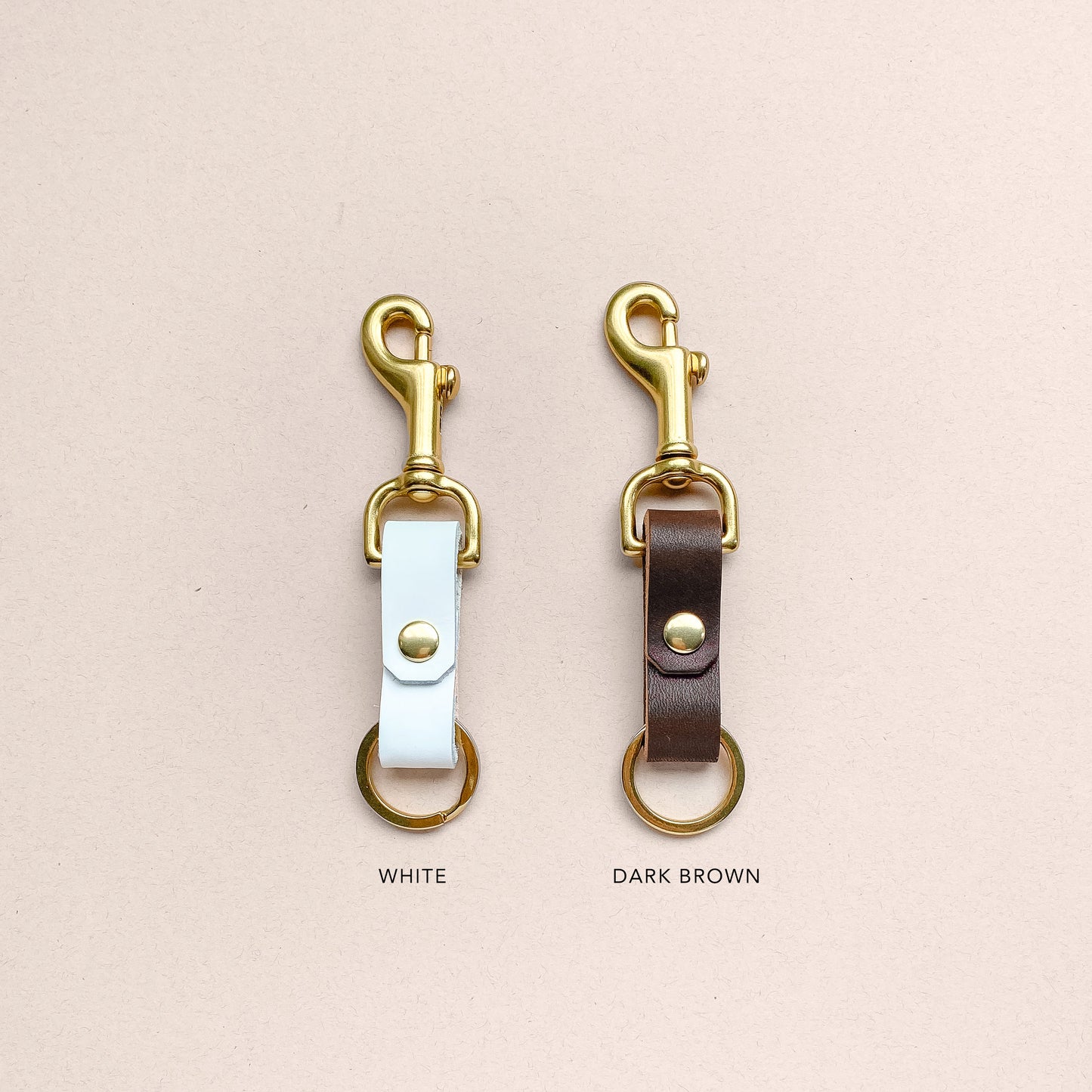 Simple Leather & Brass Key Fob