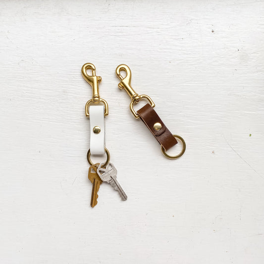 Simple Leather & Brass Key Fob
