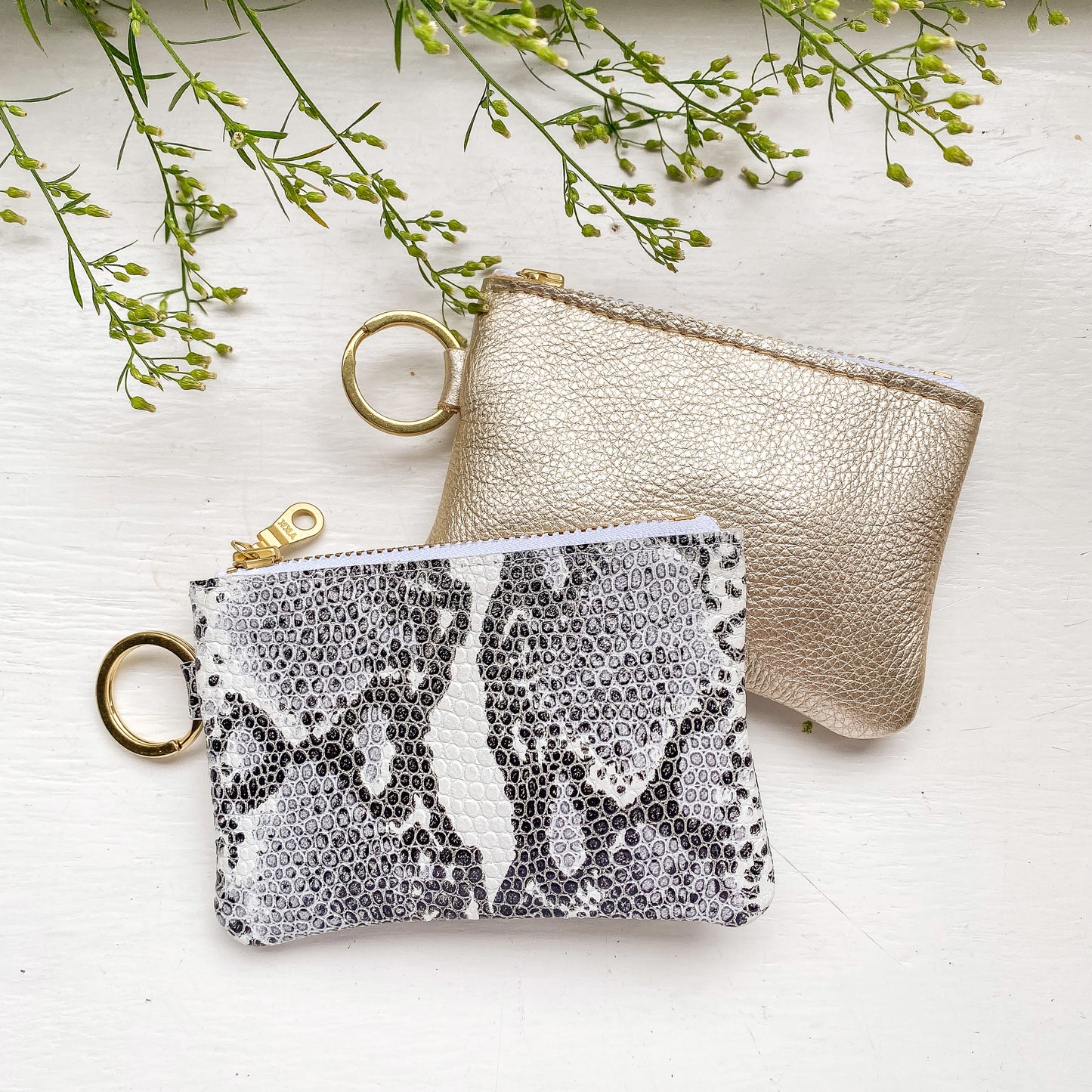 Leather Coin Purse Keychain 4"
