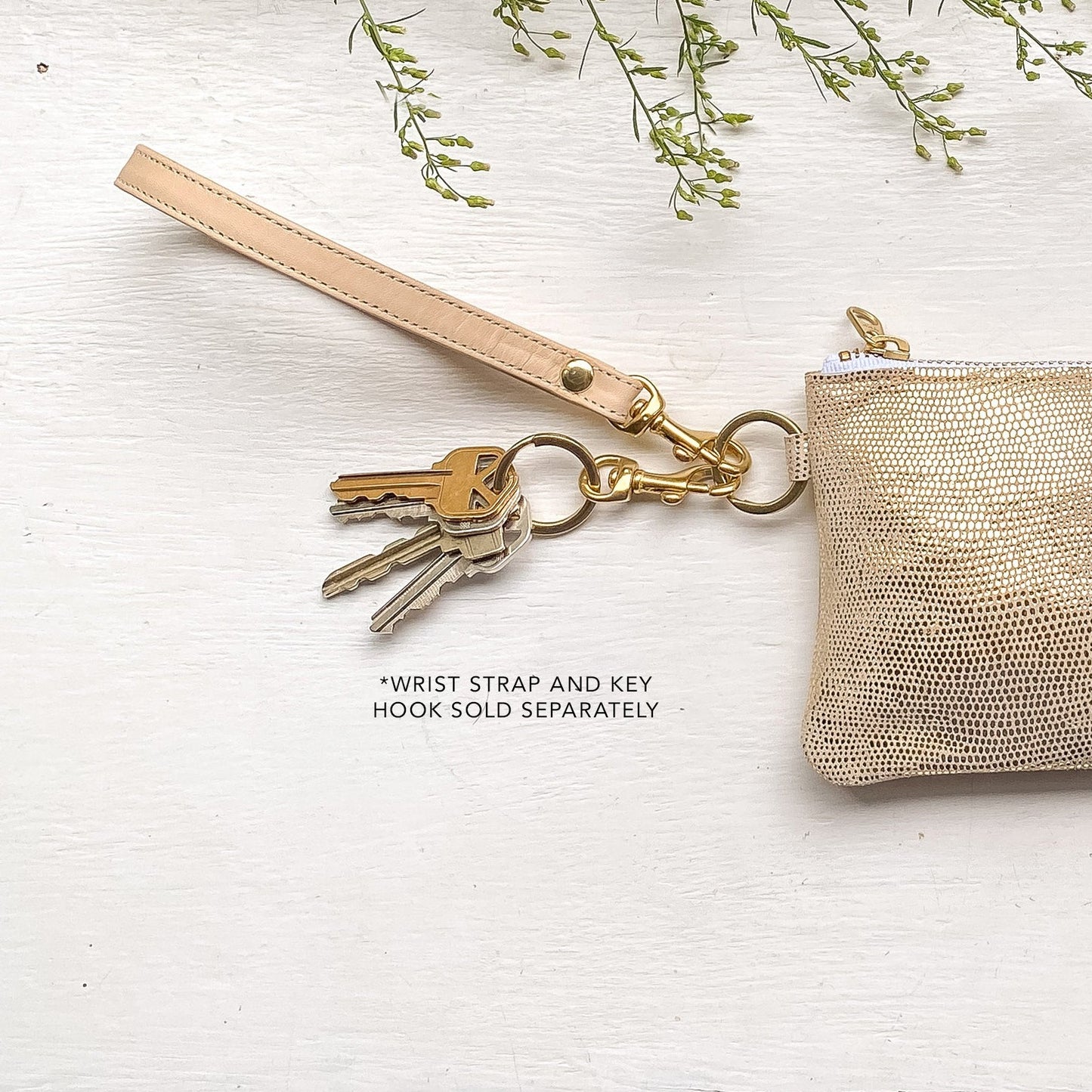 Leather Coin Purse Keychain 4"