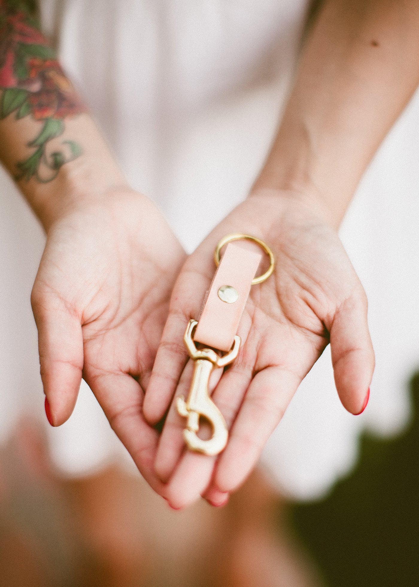 Simple Leather & Brass Key Fob